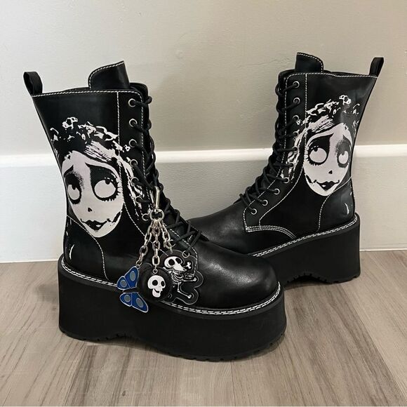 Disney Corpse Bride boots x Dolls Kill sz 10 - Picture 1 of 12